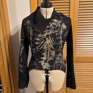 Lip Service Biker Moto Skeleton Jacket Size M